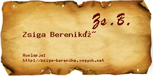 Zsiga Bereniké névjegykártya